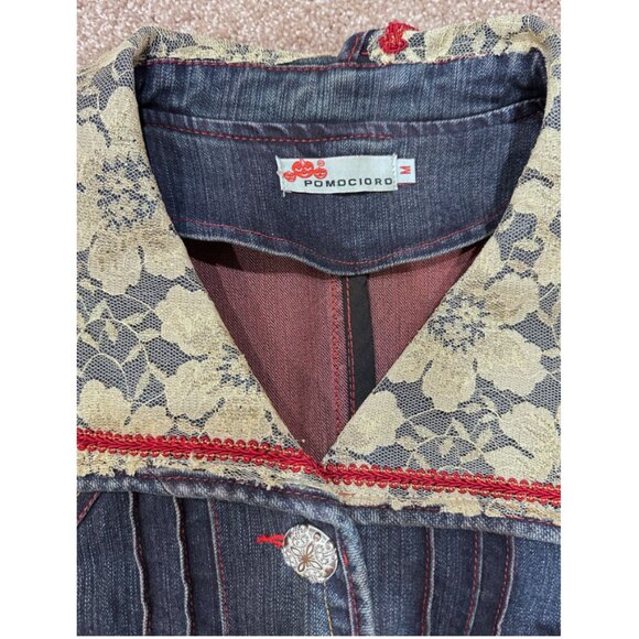 Embellished Denim Trench Coat - Picture 3 of 4